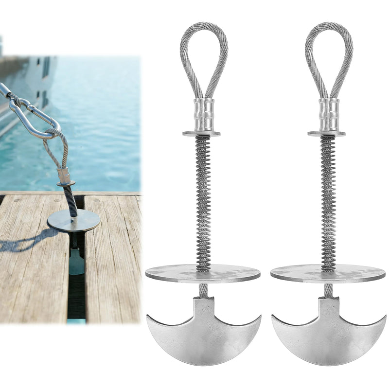Trailer Deck Dock Anchors Between Boards - 1500LB Break Strength - 304 Stainless Steel Quick Tie Down Anchors Deck Anchor Pegs Easy to Move for Boards & Outdoor Camping Canopy Tent Anchors 2PCS