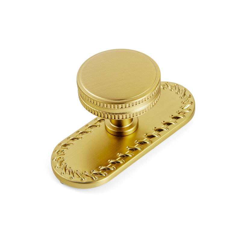 Goo-Ki 6 Pack Cabinet Knobs Brushed Gold Drawer Knobs with Backplate Zinc Alloy Kitchen Hardware - Single Hole/Screw Bar Cabinet Pulls Dresser Handles with Spacer