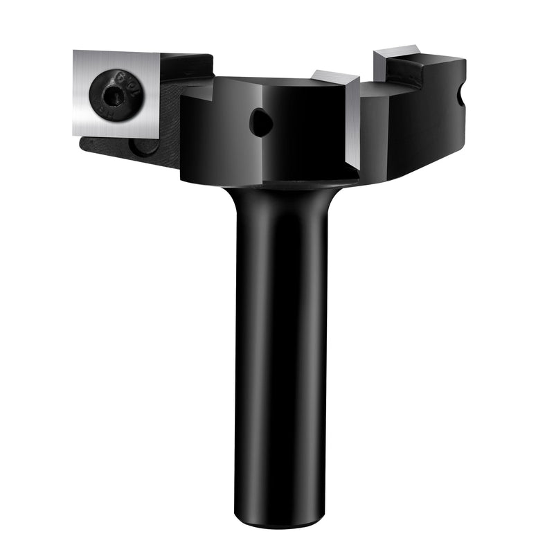 CNC Spoilboard Surfacing Router Bit, 1/2 inch Shank, 2 inch Cutting Diameter, Carbide Insert Slab Flattening Planing Bits, Wood Planer Bit, Professional Woodworking Tools Surfacing Bit 1/2" Shank-2" Cut Dia. (3 Inserts)