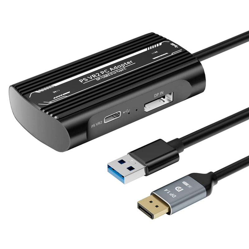 PSVR2 PC Adapter, PSVR 2 PC Accessories Kit Compatible with PlayStation VR2, AR Glasses, Portable Monitor, Includes DP 1.4 Cable and Power Adapter (Black) (red) Black1