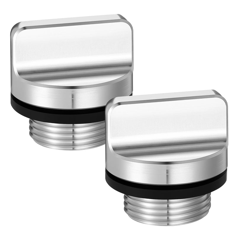 2 Pack 1.4 Inches Aluminum Boat Drain Plugs Applicable to Aluminum Boats with Floor Boat Hole Plugs with Neoprene Washer Boats Trailer Accessories (Not Transom Drain)