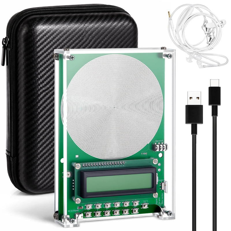 Relaxweex Adjustable Frequency Generator, Schumann Sine Wave Resonance Generator 0.1hz-100khz, Ultra Low Sound Frequency Machine with Type-C Cable, EVA Case and Acrylic Case(Green) Green