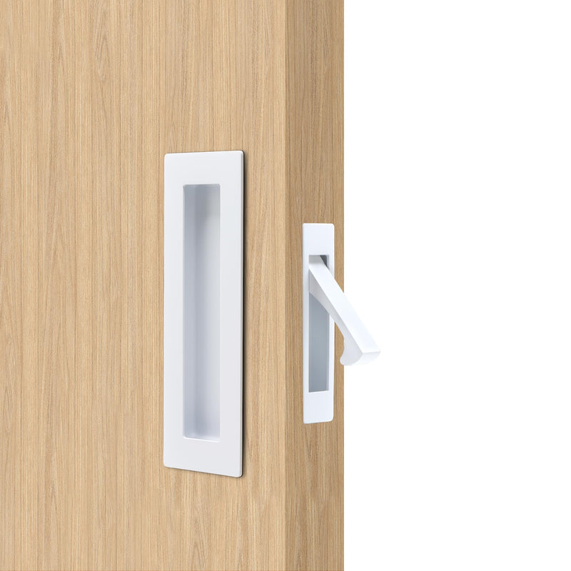 Dontay Pocket Door Handle,Recessed Pull,No Lock Flush Hardware,White,4.72'' 4.72 Inch 4 Set White