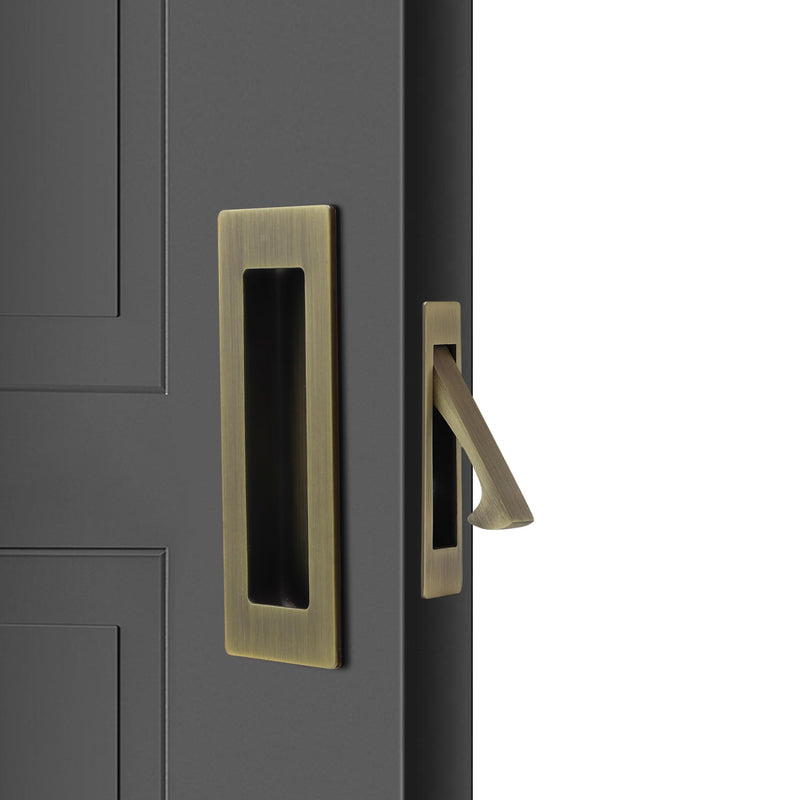 Dontay Pocket Door Handles,Recessed Pull,Non Lock Flush Hardware,Bronze,6''