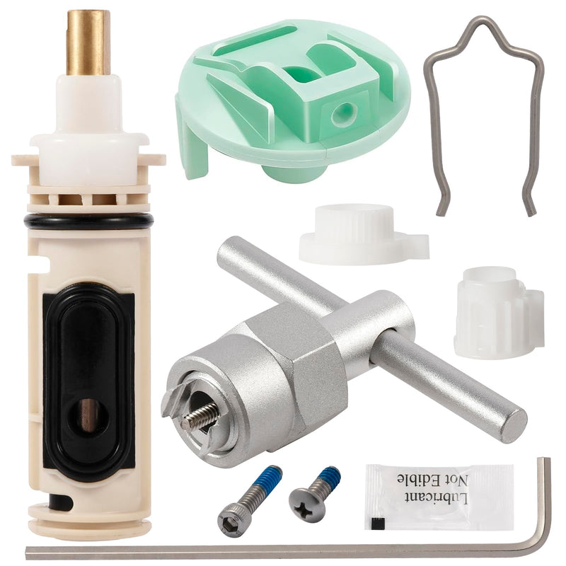 Upgrade 1222 Cartridge Replacement Kit with Removal Tool 104421 & Handle Adapter 116653 - Compatible with Moen Posi Temp Tub/Shower Faucets, Durable Brass Construction (Upgraded)