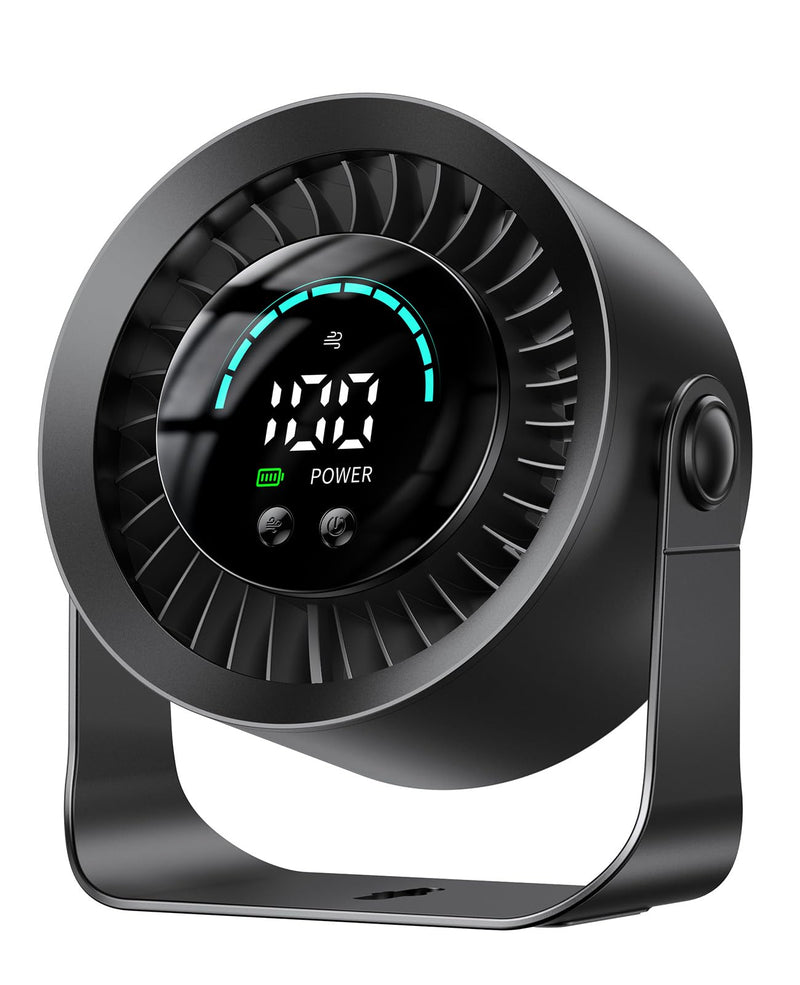DIGIX Portable Desk Fan, 100 Speeds, 360° Rotation, USB Rechargeable Black