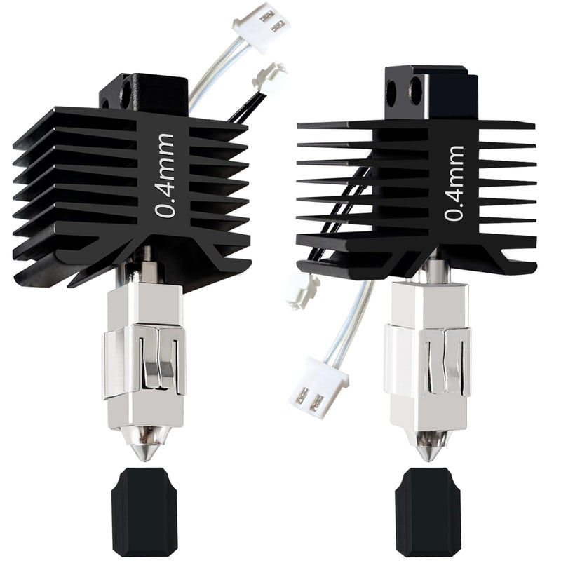 HzdaDeve Upgraded 2PK 0.4MM X1C/X1/X1E Hotend Hot End Full Assembly Print Head Hardened Steel Nozzle Extruder Ceramic Heater Cartridge Rod Thermistor Kit Replacement for Bambu Lab X1 Combo Series 0.4MM X1C Hotend