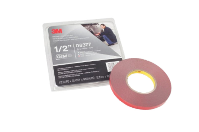 3M™ Automotive Attachment Tape 06377N, Gray, 0.76 mm, 1/2 in x 20 yd, 12 Roll/Case