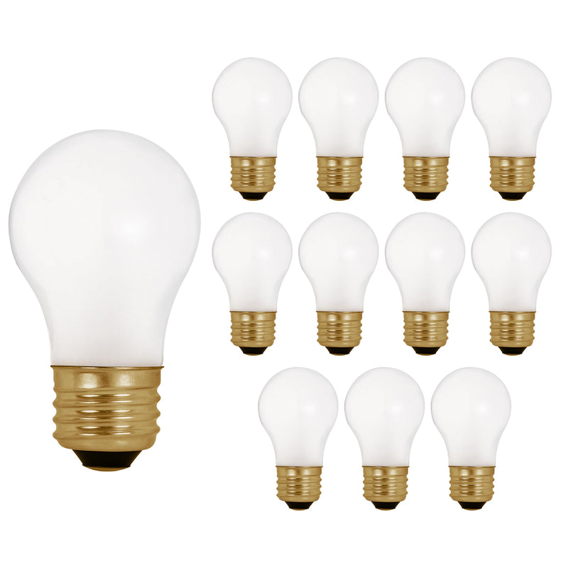 OHLECTRIC A15 Incandescent Bulbs 40 Watt (12-Pack) Small Bulb, Frosted Light Bulbs, Dimmable Bulb, 2700k Warm White, E26 Medium Base, 2500 Hours, 280 lumens, 130 Volts - Pack of 12 Bulbs