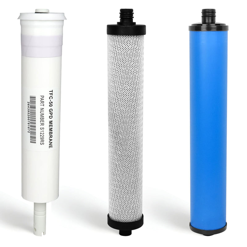335 RO System Replacement Water Filter Kit Compatible with Microline | Replacement Filter Set with Membrane, Including S1229RS RO Membrane, S7025 Inline GAC Post Filter, S7028 Sediment Pre-Filter