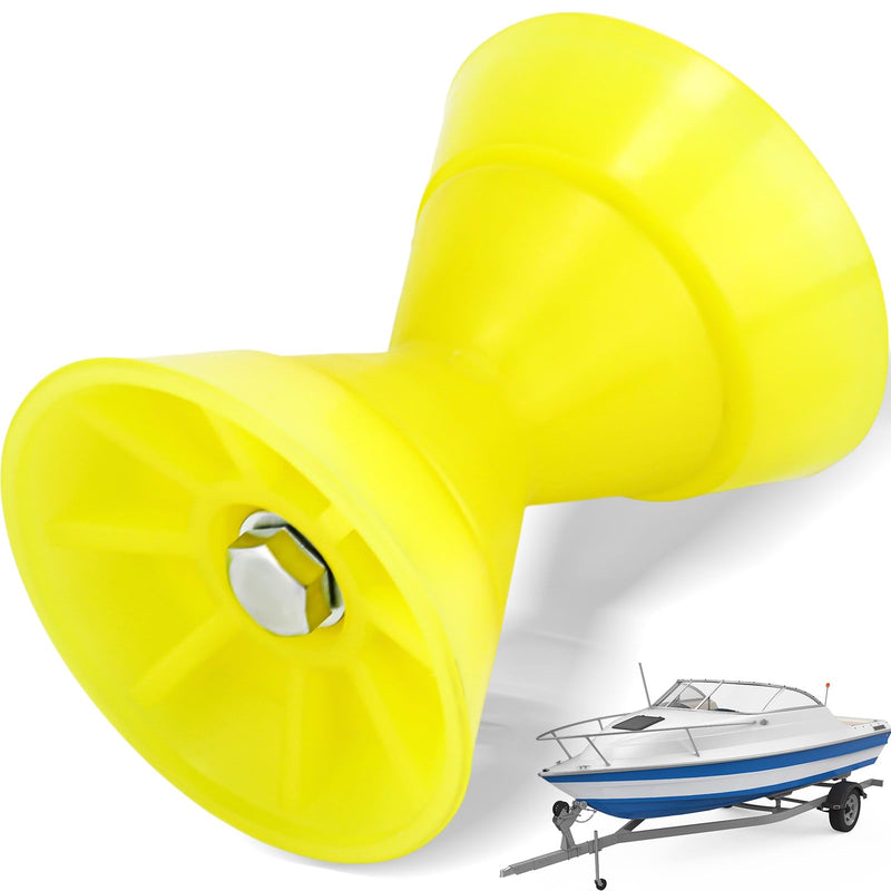 3'' Boat Trailer Roller Assembly with Spoke Fits 1/2'' Shaft Bow Roller Fits 3 Inch Wide Boat Trailer Bracket Yellow