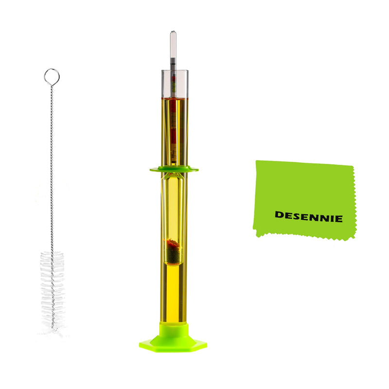 Triple Scale Hydrometer for Wine, Beer, Mead & Cider - ABV, Brix and Gravity Test Kit with Glass Test Jar Cleaning Brush Microfiber Cloth Triple Scale Hydrometer Test Jar Kit