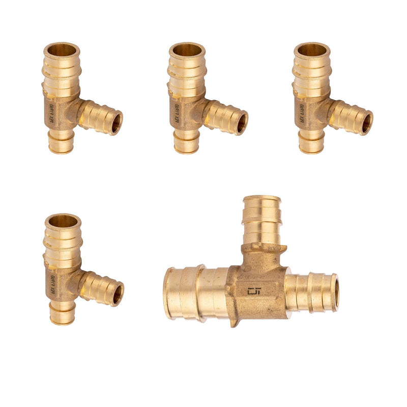 5-Pack Niikappu 3/4" x 1/2" x 1/2" PEX-A Reducing Tee(PEX1960047-5) 5 3/4" x 1/2" x 1/2"