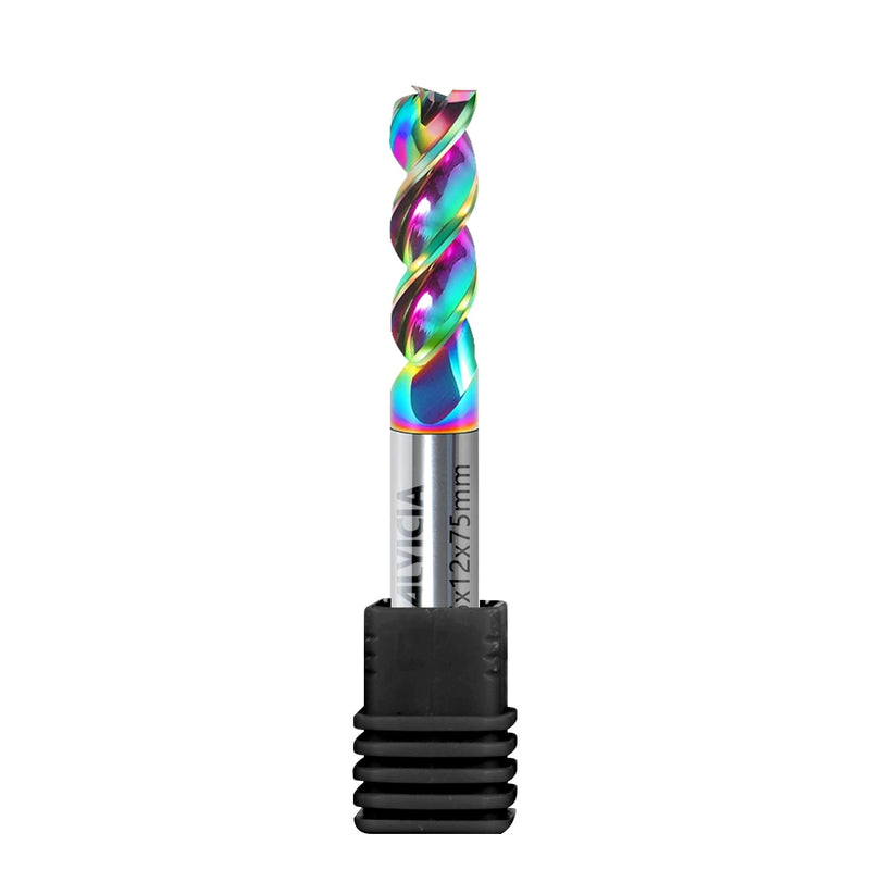 12mm Carbide Square End Mill - 3 Flute Mill Bits - High Feed U-Type Design - for Milling Aluminum Applications - for Roughing and Finishing 12mm