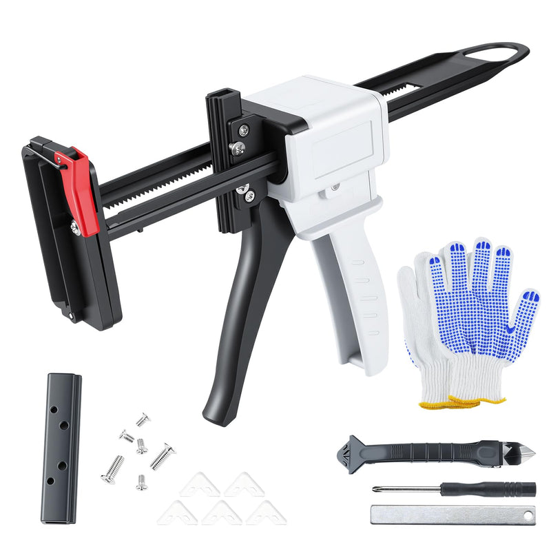 Toothpaste tube gun, toothpaste tube glue gun extruder, silicone caulk gun, toothpaste gun dispenser for DIY projects, comes with replacement parts and 3 in 1 Silicone Caulking Tools