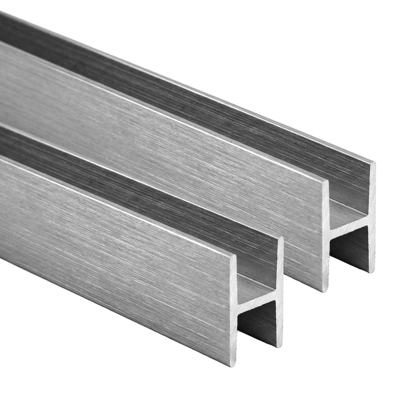 Wesiti 2 Pack 4 ft - 1/4″ Aluminum H Channel Molding - 6063-t6 Anodized Aluminum Divider Moulding, Satin Finish for Plywood, PVC, Posters, Signs, Frames & Display Stands