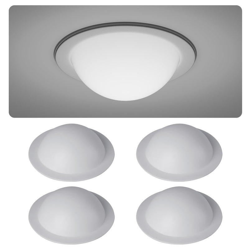 4 Pack Recessed Light Cover, 6 Inch Can Light Covers 60% Translucent Fully Shade Hemisphere Stick-On with Super Strong Double-Sided Tape, Anti-Yellow Cream White, Easy Install 4