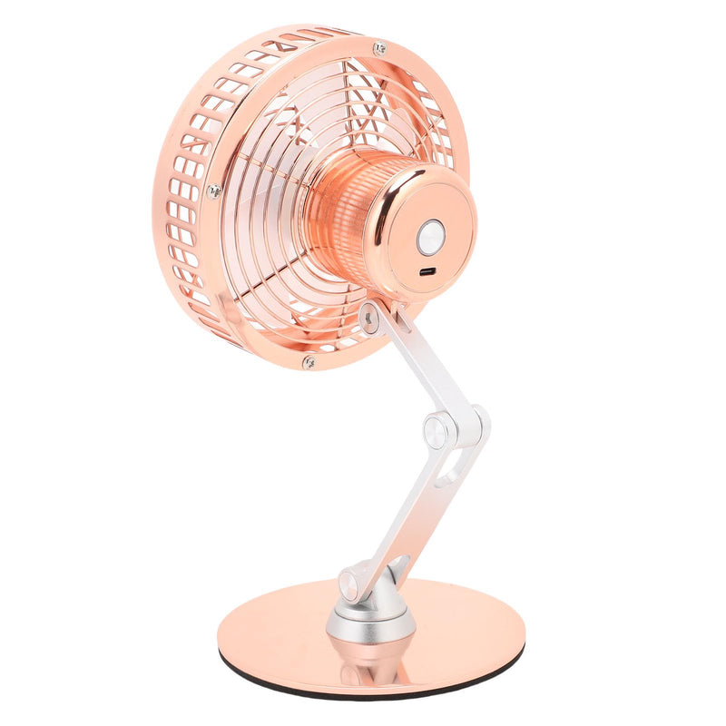 Small Quiet USB Desk Fan 3 Speed Retro Metal Fan for Home Office Nightstand Bedroom Iron 1pc (Rose Gold) Rose Gold