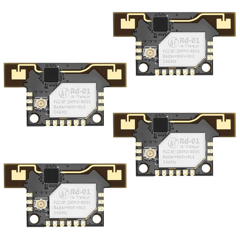 4pcs RD-01 Human Presence Sensor 24GHz Millimeter Wave Radar Sensor Module Supports WiFi BLE Data Transmission, Personalized Configuration 4