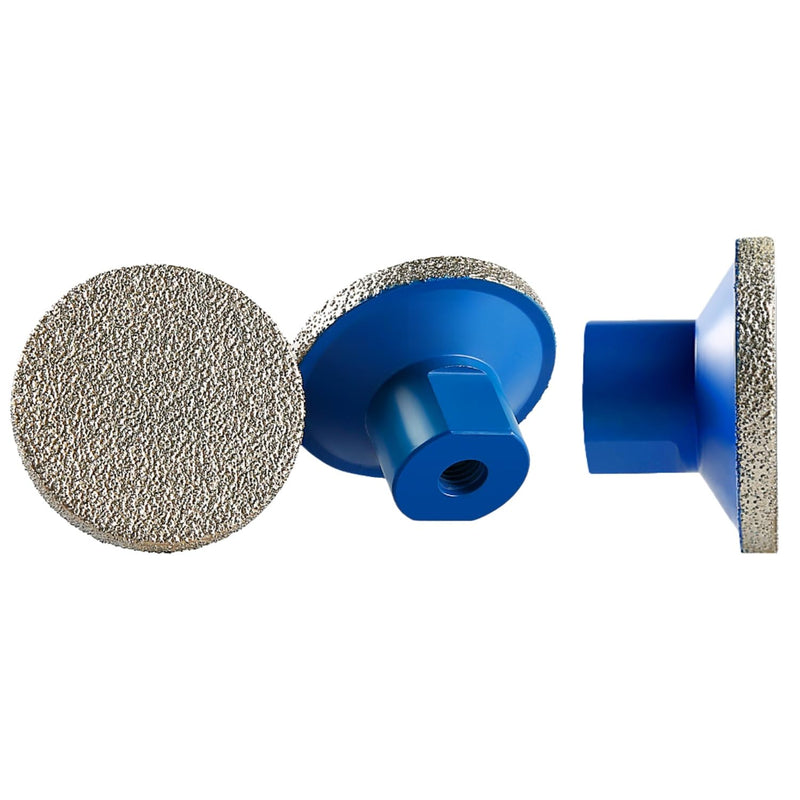2inch 50mm Brazed Flat Grinding Wheel Diamond Grinding Disc Polishing Pads M10 Thread for Quartz Marble Granite Trimming 3Pcs 45/60/100 Grit
