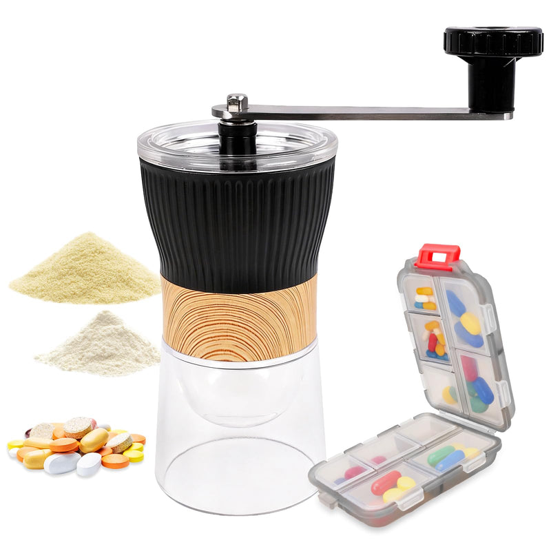 Portable Small Pill Crusher Fine Powder, Grinder to Fine Powder for Elderly, Crushes Multiple Pills, Small and Large Tablets,Great for Feeding Tube, Pets, with Pill Organizer Dispenser