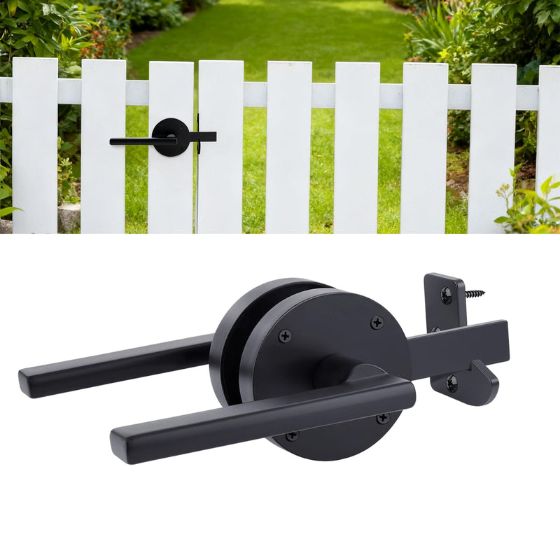 Double Sided Self-Locking Gate Latch-Heavy Duty Adjustable Stainless Steel Black, 2-in-1Door Handle&Two-Way Lock,WoodenFences,Pools,Gardens,Backyards,Barns(Applicable to The Right Side Door 1pack)