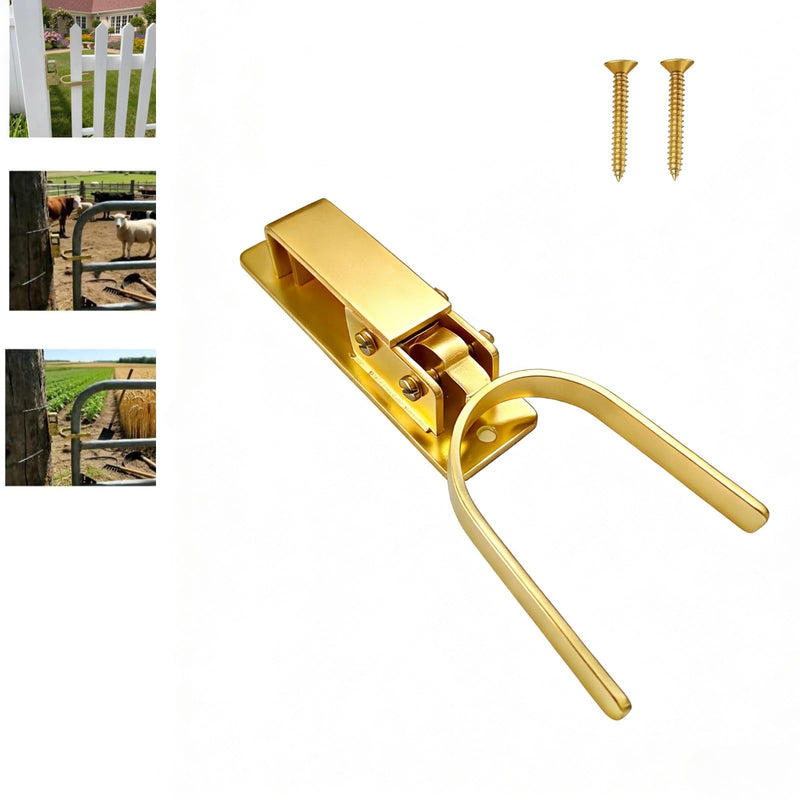 Heavy Duty Gate Latch for Farm & Ranch Gates, One Hand Automatic Spring Lock, Instant Self Locking Gate Latch for Metal Pipe, Wood & Backyard Fence Gates, Rust Resistant Easy Install 1