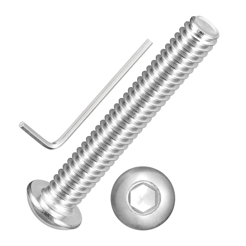 50pcs Button Head Socket Cap Screws - [1/4"-20x1-5/8] 18-8 Stainless Steel - Industrial Grade Corrosion Resistant for Kitchen, Bathroom, Furniture & DIY Projects 1/4"-20x1-5/8" 50