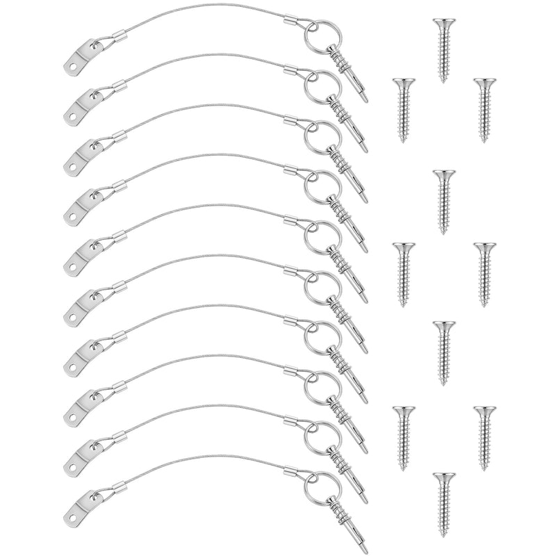 10 Pack 1/4" Quick Release Pins Diameter Bimini Top W/Lanyard Prevent Loss 316 Stainless Steel Pin for Boat Tops Yachts and Support Poles Sailboat Accessories Marine Hardware