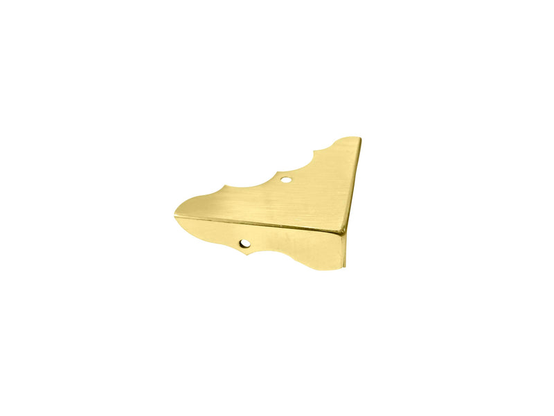 QCAA Solid Brass Deco-Corner Protector for Jewelry Box, 5/8", Polish Brass, 12 Pack, Made in Taiwan 12pack Polish Brass(5/8")
