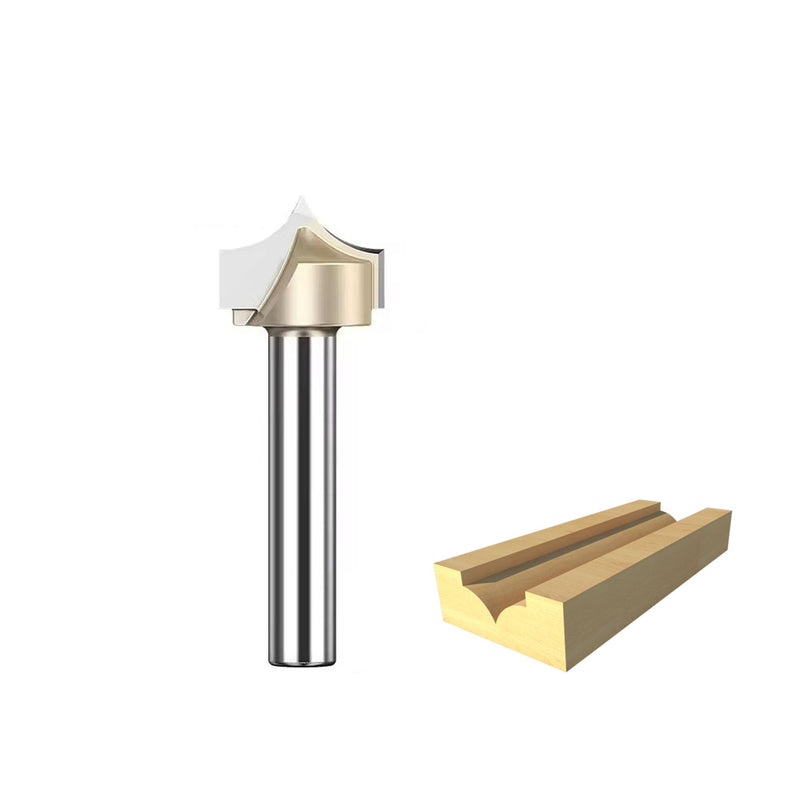 HUHAO Point Cutting Roundover Router Bit ,1/4" Shank,Cutting Dia. 5/8" ,Round-Over Plunge Cutter for Wood Engraving, 2D and 3D Carving 1/4*5/8