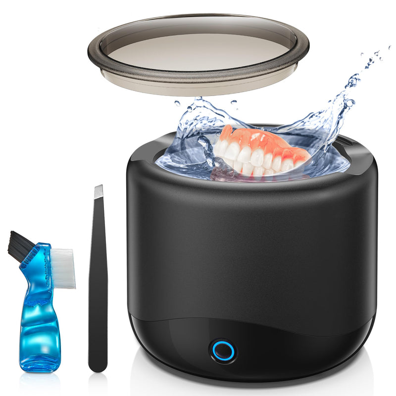 Ultrasonic Retainer Cleaner, 45kHz Retainer Cleaner Machine for Dentures, Mouth Guards, Aligners, Braces, Toothbrush Heads & Jewelry, 230ML Dental Cleaning Pod with 3 Modes & Digital Timer