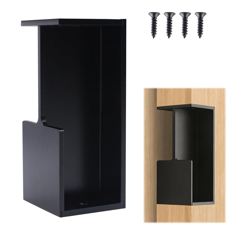 MOROBOR 1 Pack Pocket Door Handles, Black Sliding Door Handle Hardware Recessed Finger Flush Pull Heavy Duty Edge Pulls for Sliding Barn Door Cupboard Wardrobe Black-96mm