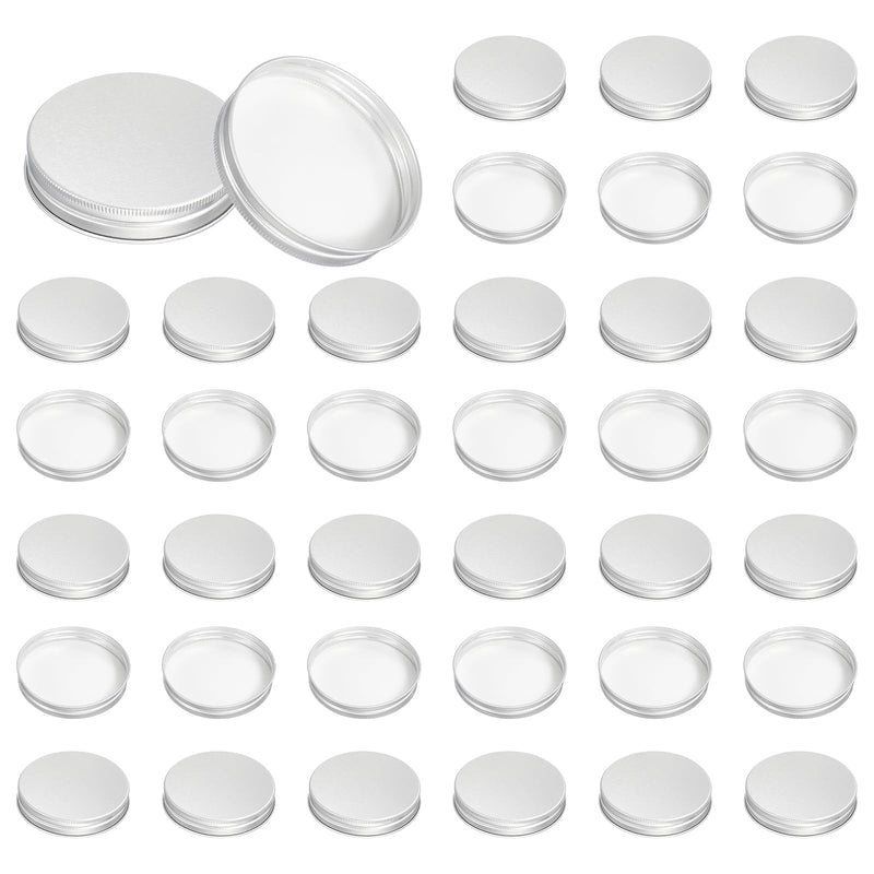 PATIKIL 82mm Metal Round Screw Lids, 54 Pcs Aluminum Mason Jar Lids Screw Top Caps for Lab Home Storage Jars Gallon Jugs Glass Snack Containers Liquid Storage, Silver Tone