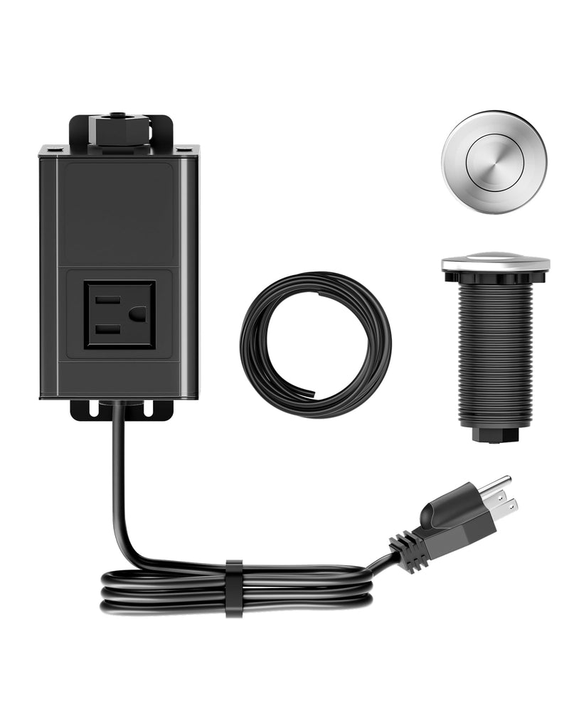 WUKUR Garbage Disposal Air Switch Kit for InSinkErator Garbage Disposal Sink Top Garbage Disposal Button Stainless Steel Brushed Nickel On/Off Air Button, Design for All Garbage Disposals