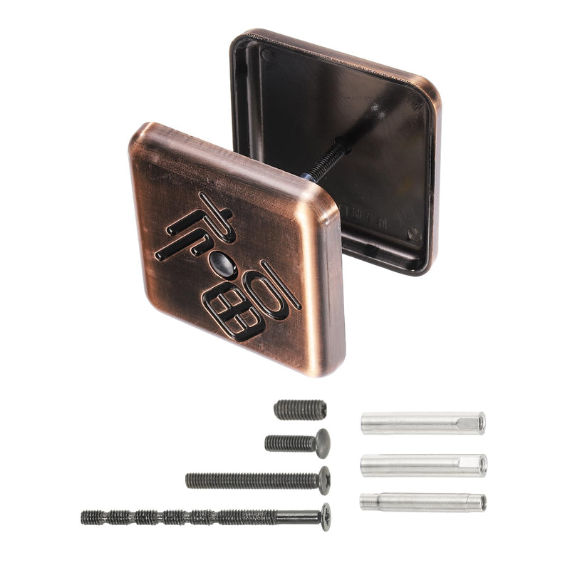 PATIKIL Door Hole Cover Plate, 1-3/16 Inch Zinc Alloy Square Deadbolt Knobs Fixing Cover Fits Doors 1-3/16" to 4-3/4" Thick for Hole Filling Decoration, Bronze