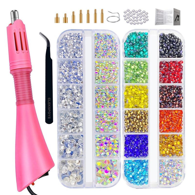 Hotfix Rhinestones Bedazzling Kit,Iron-on Hot Fix Applicator Setter Tool with Rhinestones,Hot Fixed Wand for Clothes Clothing Fabric Crafts,Crystal set 4