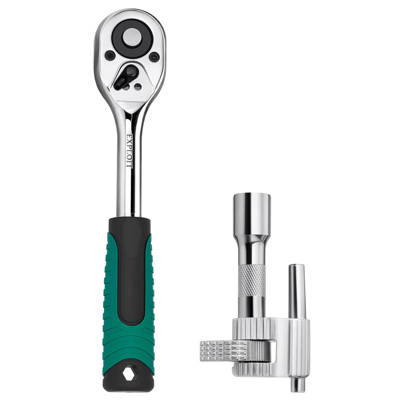 97258 3/8“ Tub Drain Removal Tool, Equipped With a 3/8" Ratchet Wrench, for Bathtub, Drains, Household Sewers, Bathroom Sink Drains, Kitchen Sink Drains, etc Plumbing Repairs ﻿