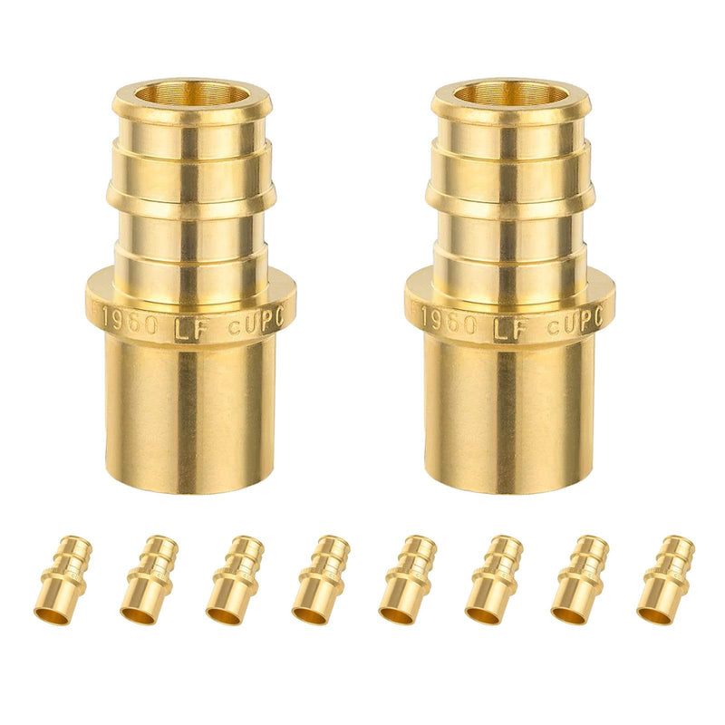 10PCS Foskan PEX-A Expansion Fittings, 1/2"PEX A x 1/2"Male Sweat Adapter 10 1/2" x 1/2"