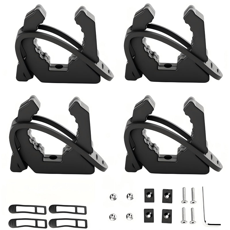 2PCS Boat Hook Holder with Rubber Spring Strap,3/4'' to 2'' Diameter Quick Release Boat Hook Oar Spring Clips for Boat Hook, Oar Mounts,Boat Net, Gaff, Anchor Pole,Push Pole, Tools 4PCS
