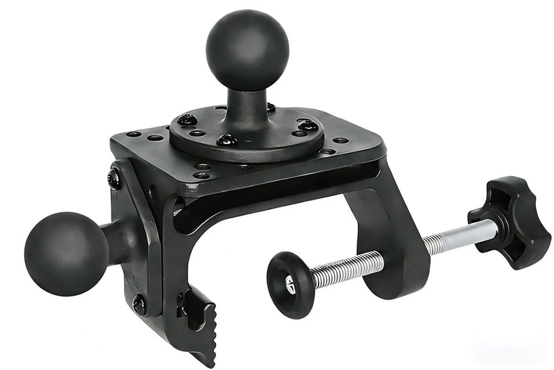 Strg C-Clamp Mount with 1" B Size Ball Round Base and Diamond Base, Aluminum Clamp Boat Mount C Claw Holder Compatible with 1" B Size Ball Double Socket Arm for Phone GoPro GPS Mounting and More C Clamp + Round Mount + Diamond Mount