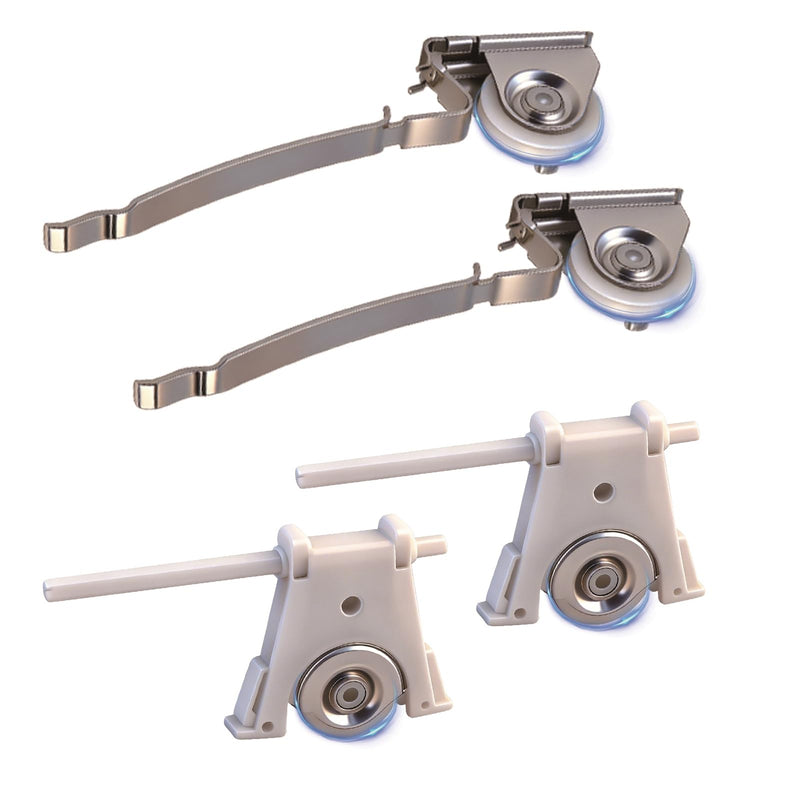 Sliding Screen Door Rollers for Andersen Storm Door Parts, 2 Pair Upper + Lower Roller Replacement, Fit #1997063 & #1997310 (1991 to P), 1-1/4" Nylon Concaved Wheels, Edge Adjustable