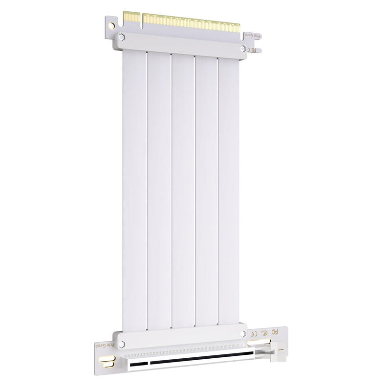 GLOTRENDS 200mm PCIe 4.0 X16 Riser Cable White Color for PCIe 4.0/3.0 GPUs, Such as GeForce RTX 40/30 Series and AMD Radeon RX7000/RX6000 Series, etc
