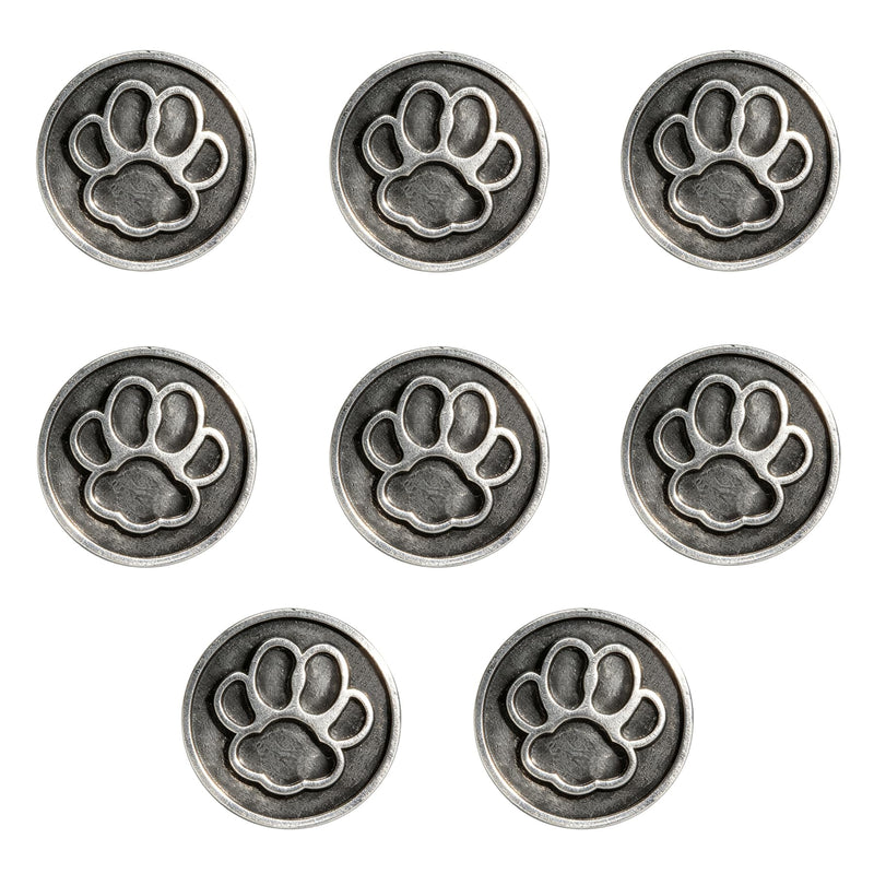 8PC Antique Silver Dog Paw Cabinet Knobs, Dog-Themed Drawer Knobs Cute Round Dresser Pulls Animal Cabinet Pulls Used for Kitchen/Cupboard/Bathroom/Wardrobe/Hardware 8 Dog Paw Antique Silver