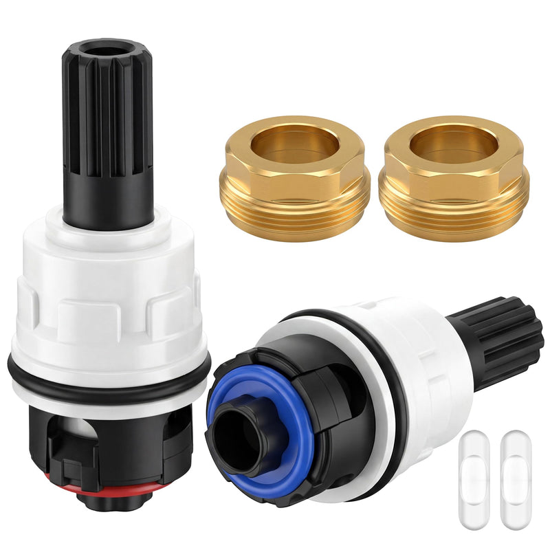 Dreyoo 2 Set Hot Cold Faucet Cartridge Replacement Kit Compatible with Pfister 9100310/Pfister 9100320/Pfister 962-0420 Retainer Nuts, Come with Waterproof Silicone Grease