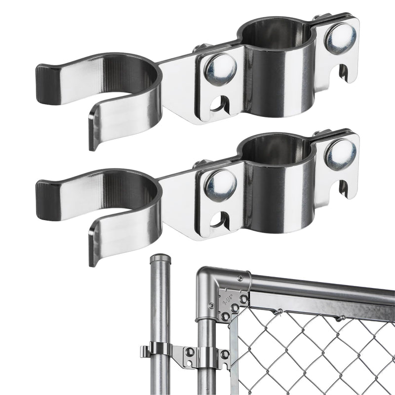 1-3/8" x 1-3/8" Chain Link Gate Latch Heavy Duty Stainless Steel Fence Gate Fork Latch Hardware with Padlock Hole 2pcs 1-3/8"x1-3/8" 2