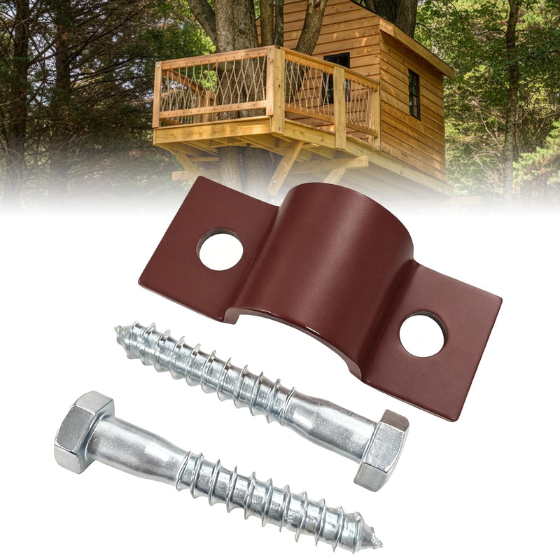 Hicarer Treehouse Hardware 5 Inch Static Uplift Arrestor for One Tree Platforms Carbon Steel Bracket with Lag Bolts Fastens Treehouses Fort Tab to Beam Prevents Movement for Small Tree