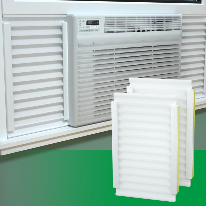 Window AC Insulated Side Panels with 4 edge banding strip Insulation Foam 2P