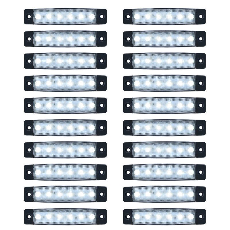 20Pack DC12-24V Marine Boat LED Navigation Lights Stern Transom Cabin Deck Courtesy Light Interior Lamp Waterproof for Pontoon Kayak Sailboat Fishing - White