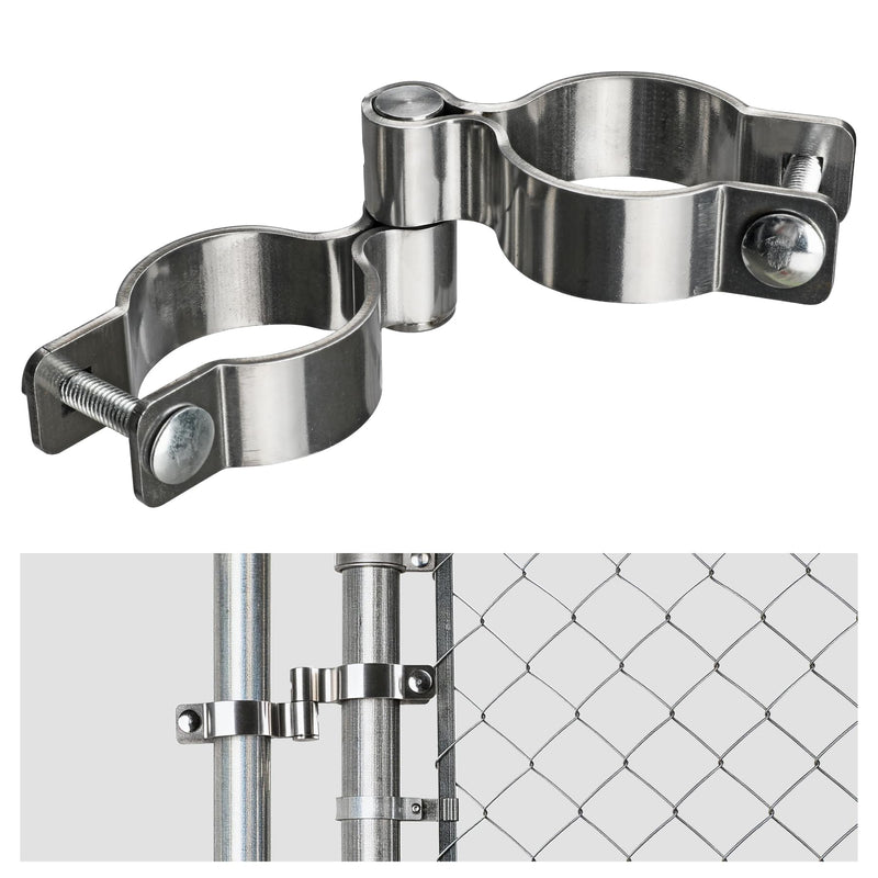 1 7/8" x 1 7/8" Stainless Steel Chain Link Fence Gate Hinge with Bolts and Nuts 2Pack 1 7/8''x1 7/8''-2Pack